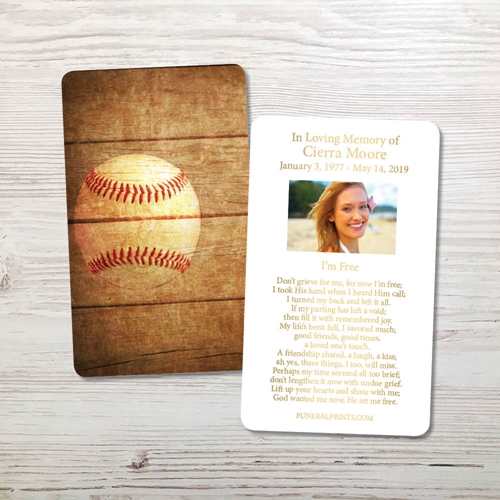 Picture of Baseball Gold Foil Memorial Card