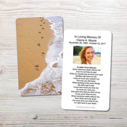 Picture of Foot Prints Memorial Card