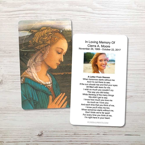 Picture of Mary 2 Gold Foil Memorial Card