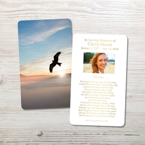 Picture of Sunrise Dove Gold Foil Memorial Card