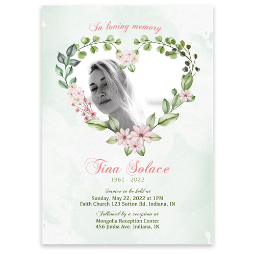 Picture of Heart Floral Invitation