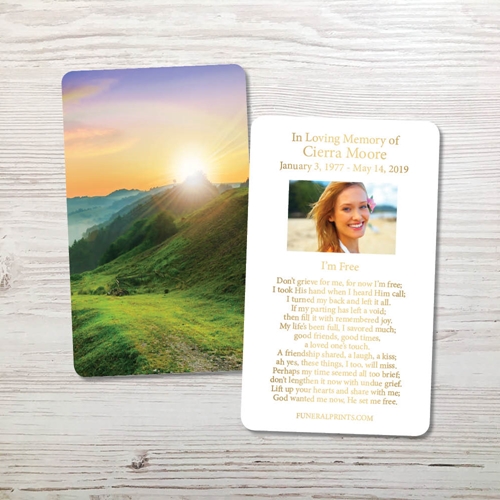 Picture of Mountain Rainbow Gold Foil Memorial Card