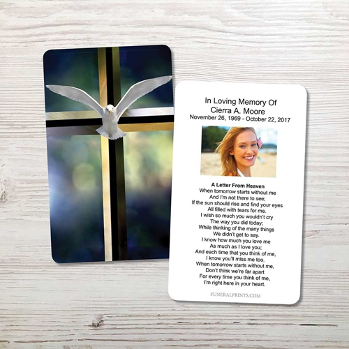 Picture of Cross & Dove Memorial Card