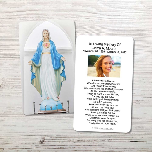 Picture of Blessed Virgin Mary Memorial Card
