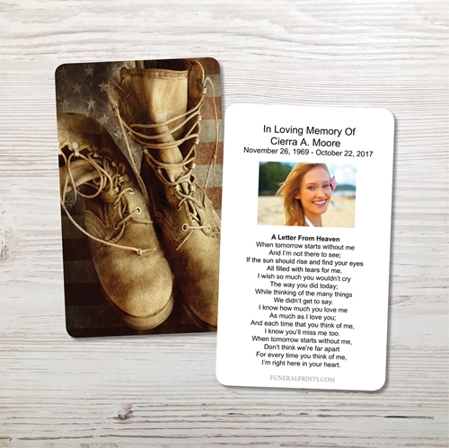 Picture of Flag & Boots 2 Memorial Card