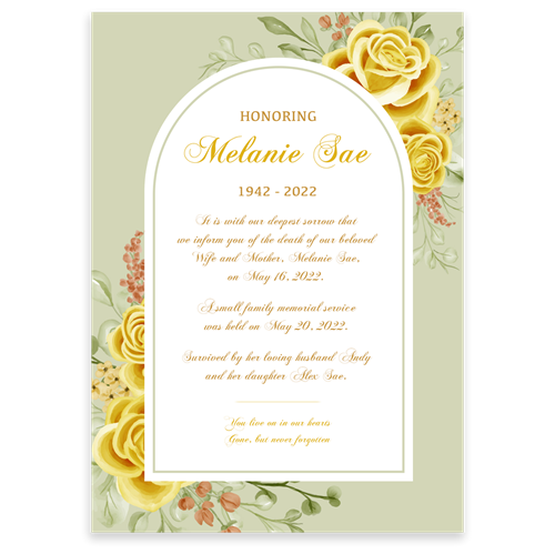 Picture of Yellow Floral Border Announcement