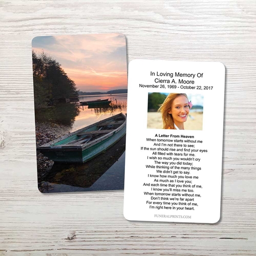 Picture of Lake Sunrise Memorial Card