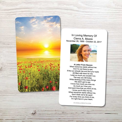 Picture of Sunset Field Memorial Card