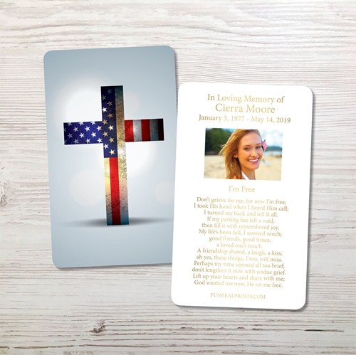 Picture of American Cross Gold Foil Memorial Card