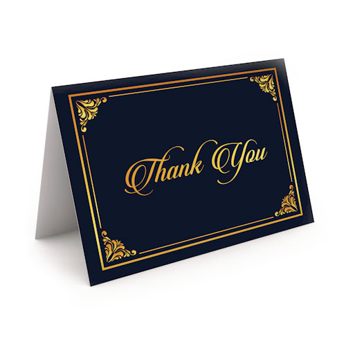 Picture of Classic Black with Gold Thank You Card