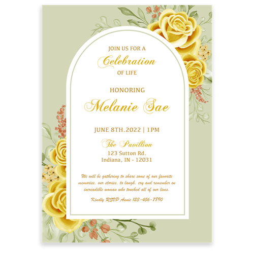 Picture of Yellow Floral Border Invitation