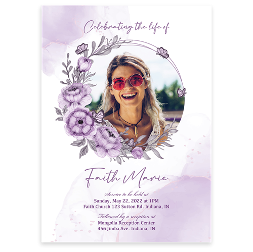 Picture of Purple Floral Invitation