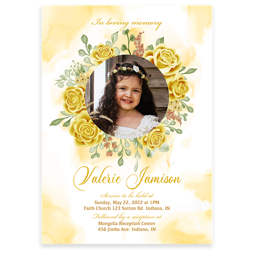 Picture of Yellow Floral Invitation