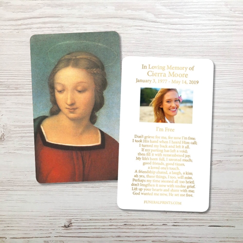Picture of Mary Gold Foil Memorial Card