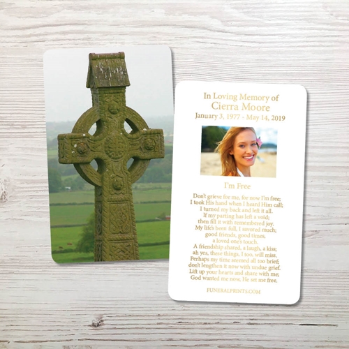 Picture of Celtic Cross Gold Foil Memorial Card