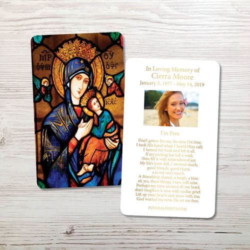 Picture of Our Lady Gold Foil Memorial Card
