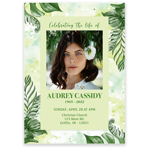 Picture of Green Leaf Watercolor Invitation