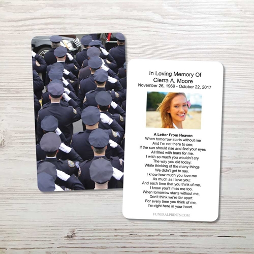 Picture of Police Salute Memorial Card